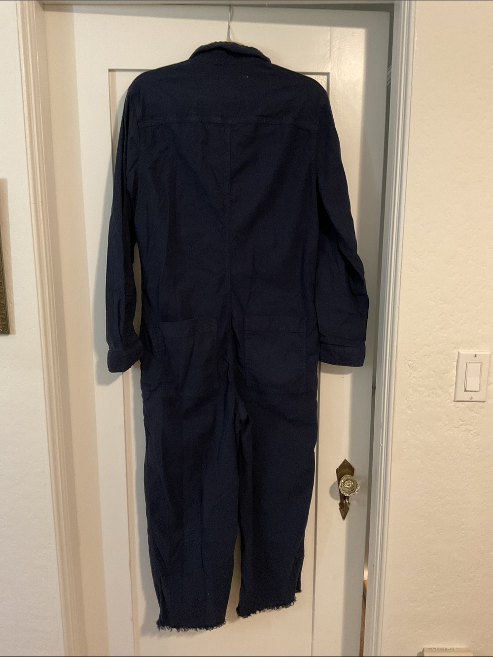 Frank & Eileen Northern Ireland Navy Button-Front Utility Jumpsuit - Picture 4 of 4